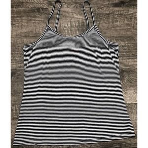 Live to be Spoiled Sz XL Tank Top Blue & White Striped Shirt Tee Mini E2